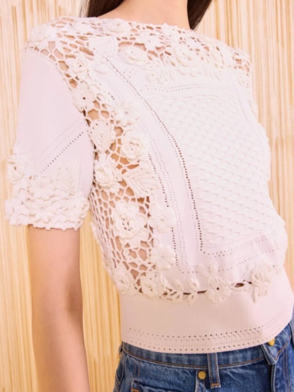 NWOT ULLA JOHNSON Stella Short Sleeve Knit Top Sweater in Pristine L $750